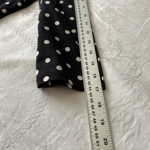 H&M Women's Black and White Polka Dot 3/4 Sleeve Popover Mini Dress Size Medium - Picture 11 of 16